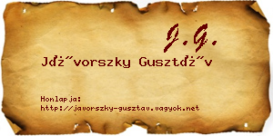 Jávorszky Gusztáv névjegykártya