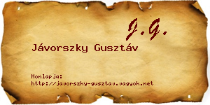 Jávorszky Gusztáv névjegykártya