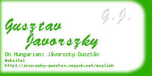 gusztav javorszky business card