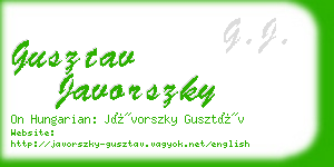gusztav javorszky business card